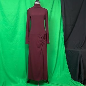 STAUD Maxi Flapper Knit Dress. Burgundy. Size M.